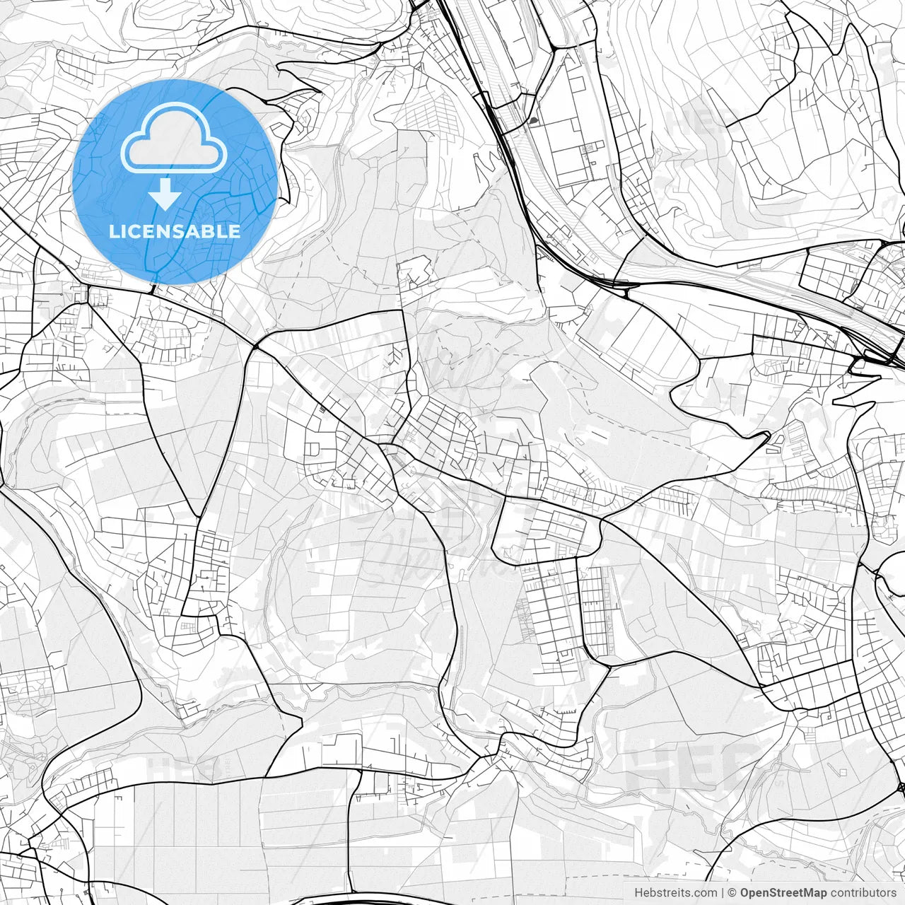 Vector PDF map of Ostfildern, Germany