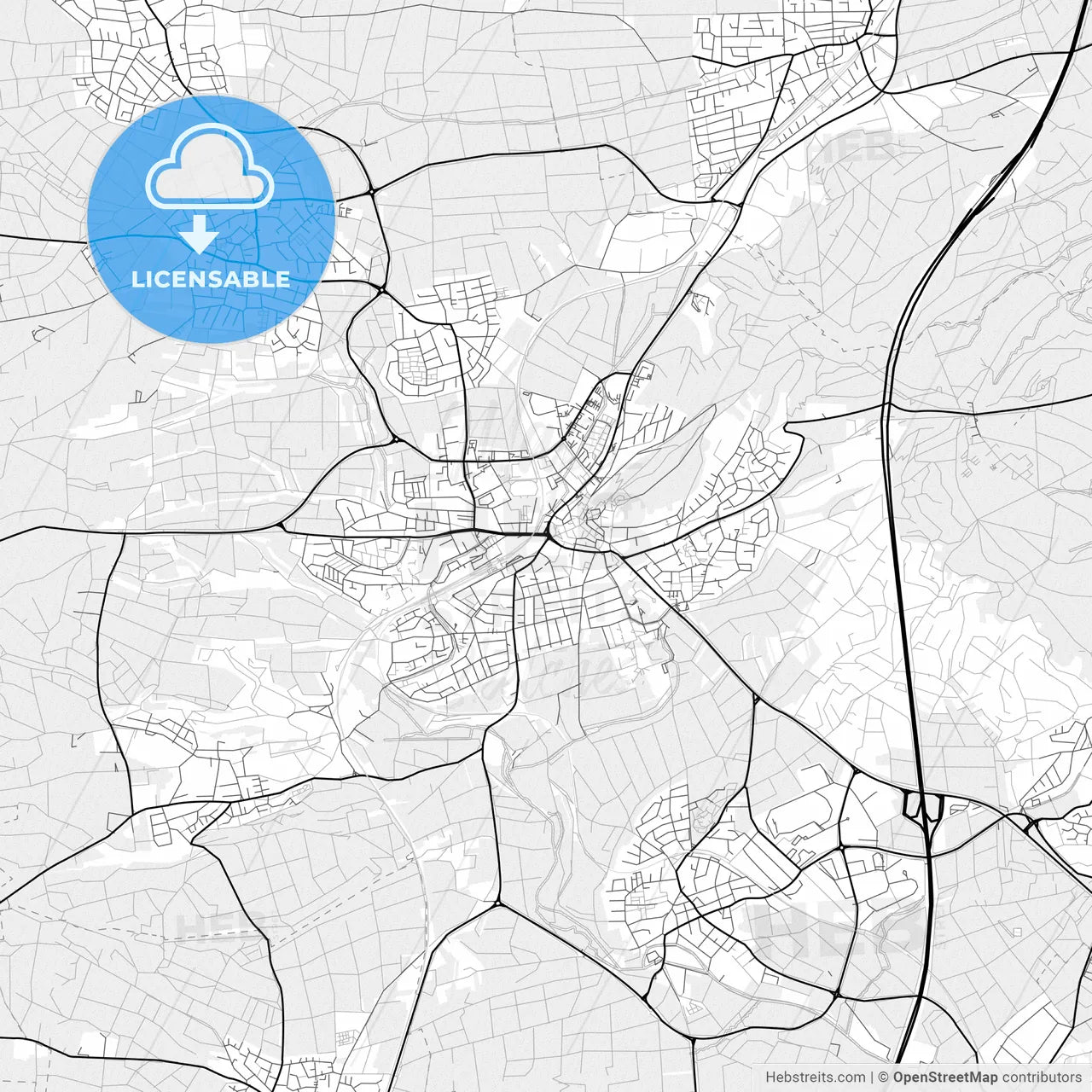 Vector PDF map of Herrenberg, Germany