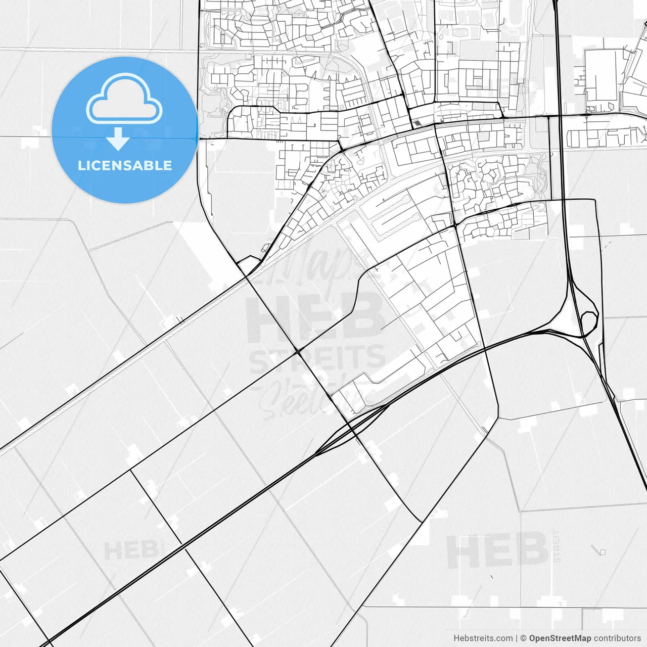 Vector PDF map of Noordoostpolder, Netherlands