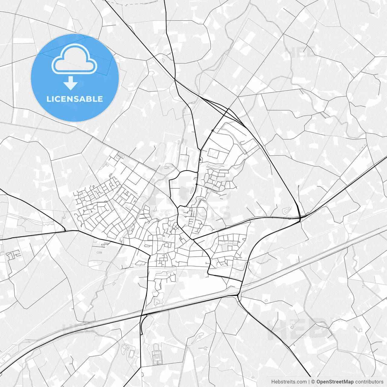 Vector PDF map of Hof van Twente, Netherlands