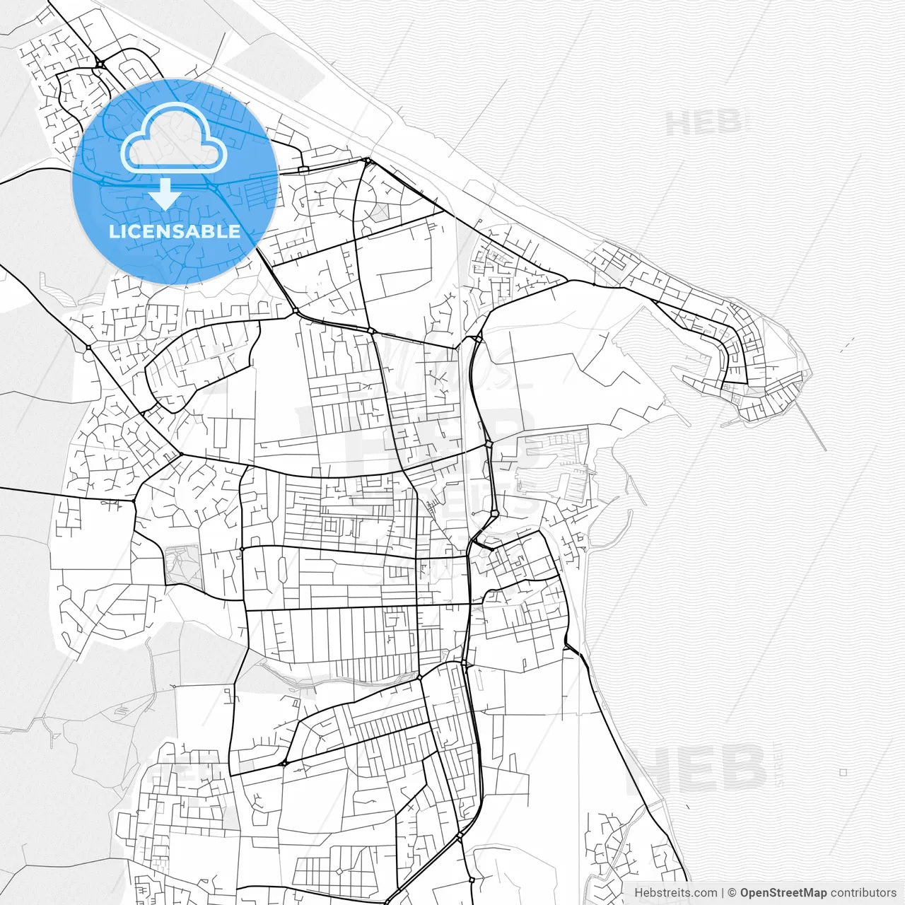 Vector PDF map of Hartlepool, England