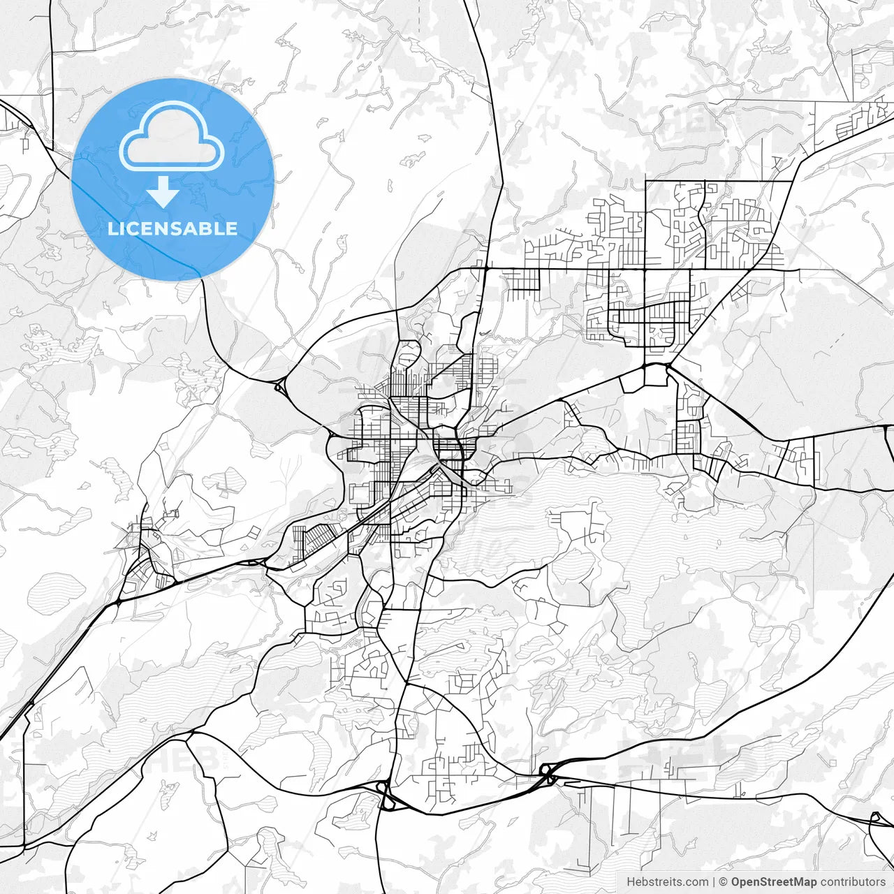 Vector PDF map of Greater Sudbury, Canada
