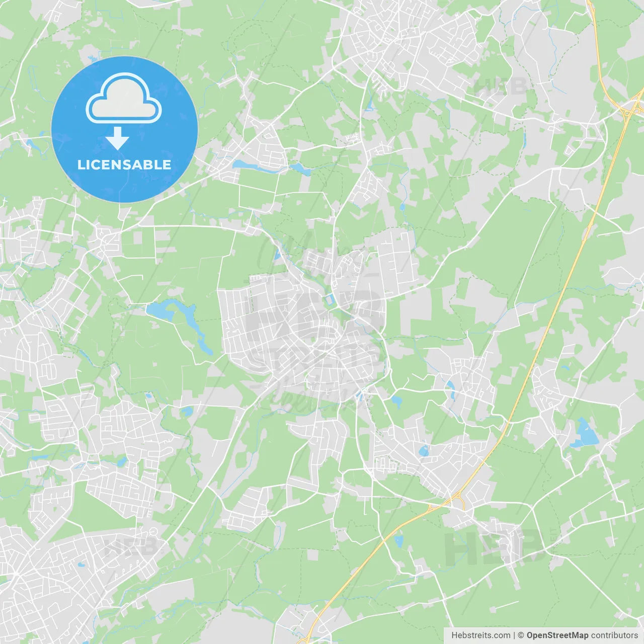 Ahrensburg, Germany printable street map