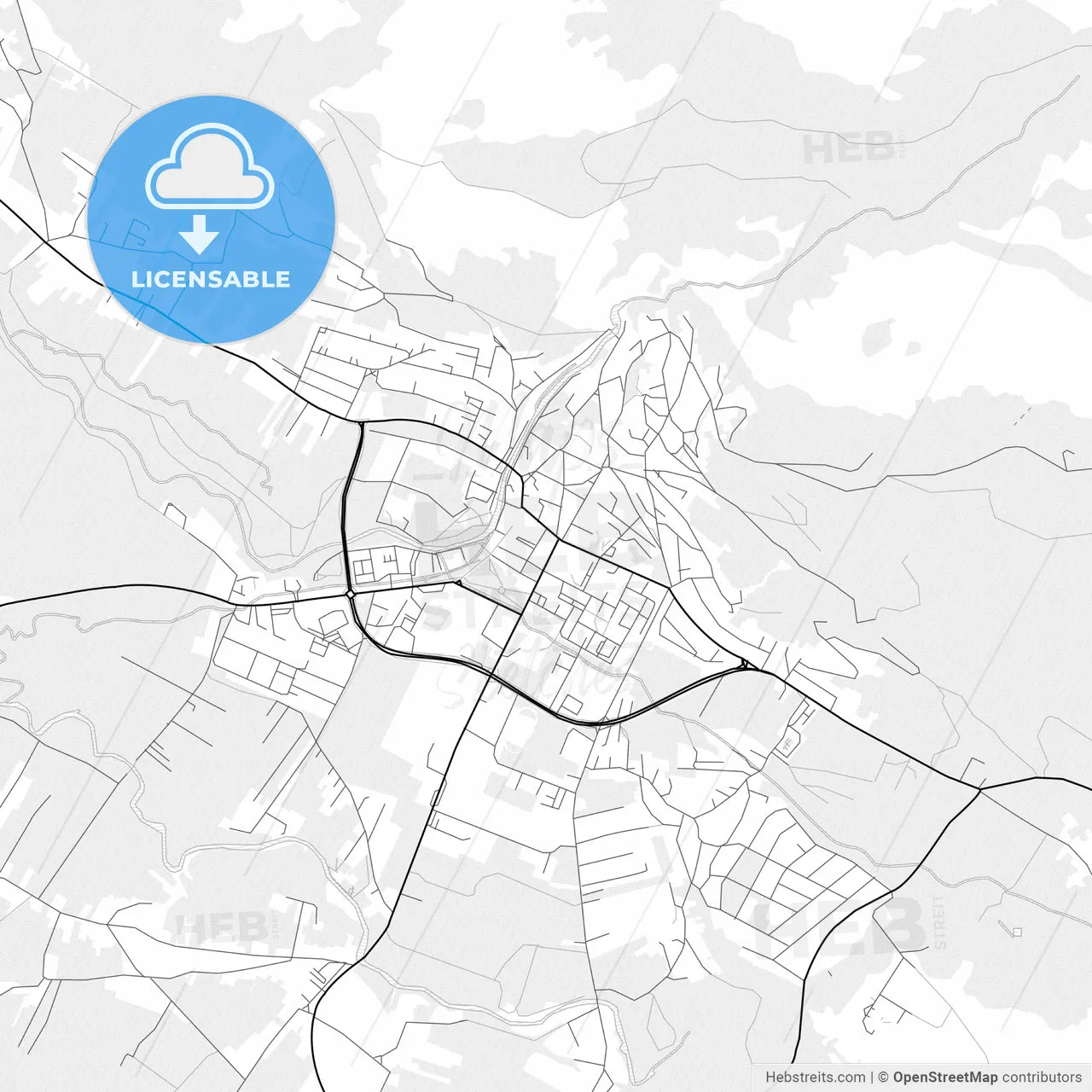 Vector PDF map of Livno, Bosnia and Herzegovina