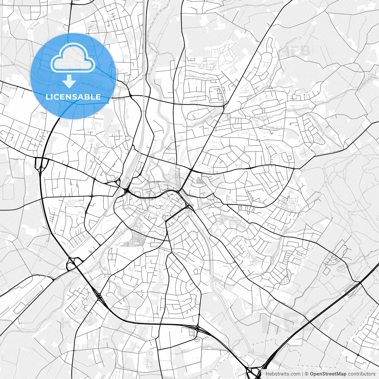 Vector PDF map of Herford, Germany