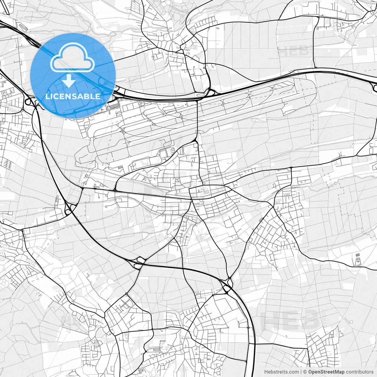 Vector PDF map of Filderstadt, Germany