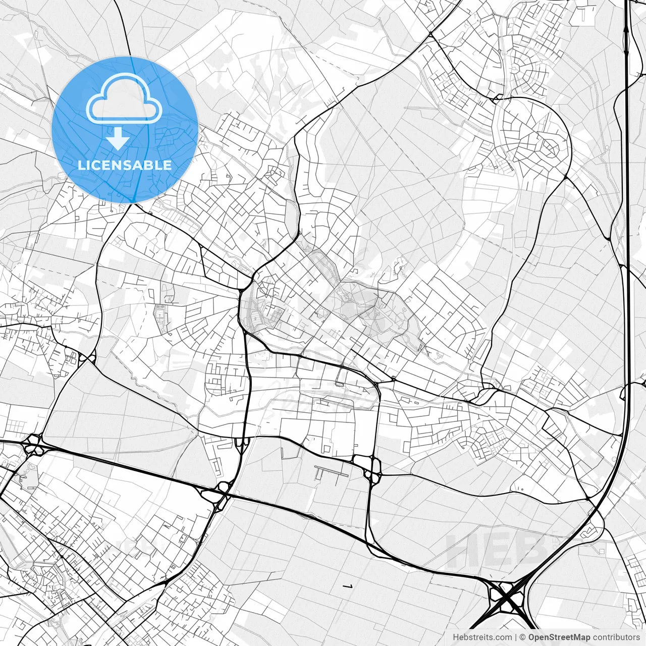 Vector PDF map of Bad Homburg vor der Hohe, Germany