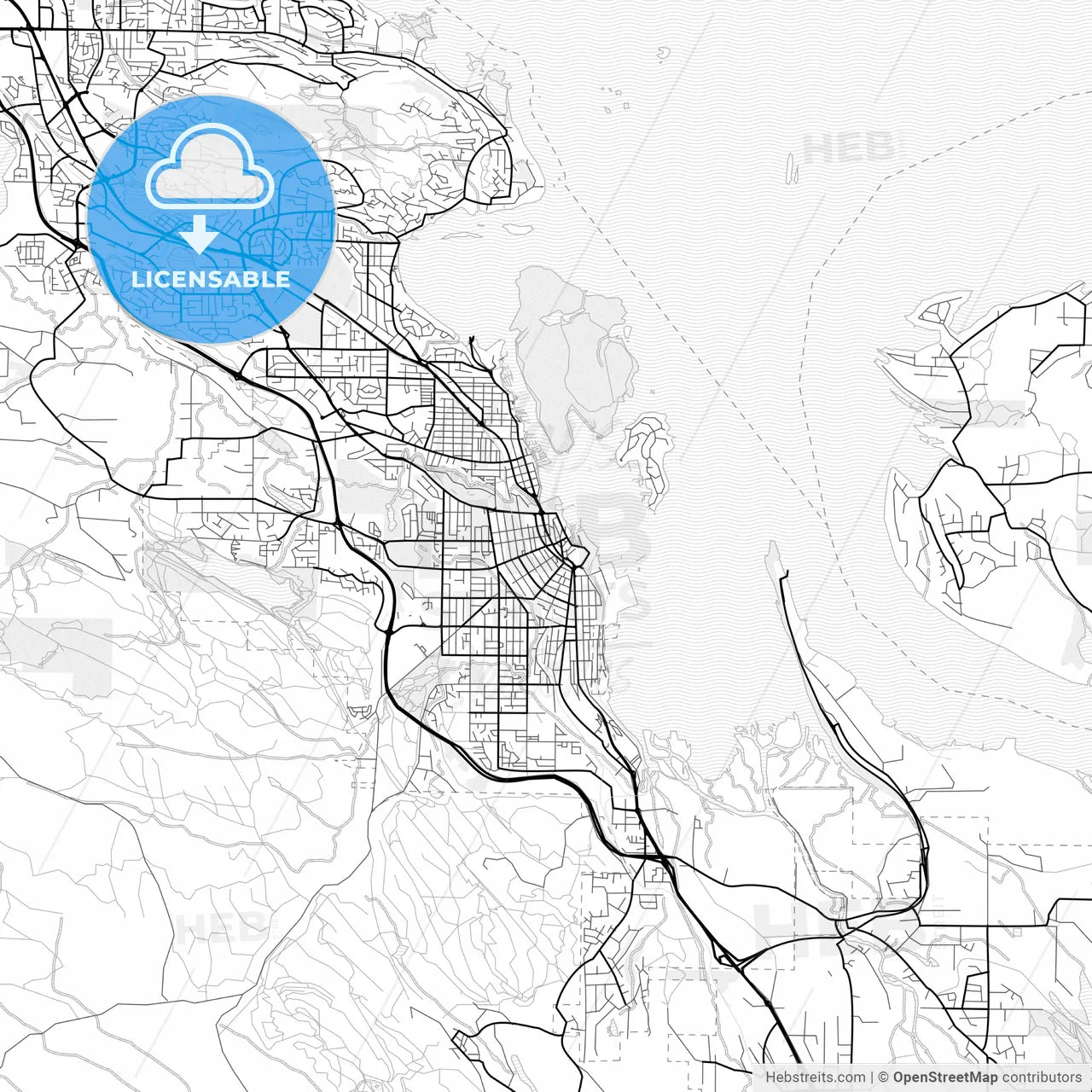 Vector PDF map of Nanaimo, Canada