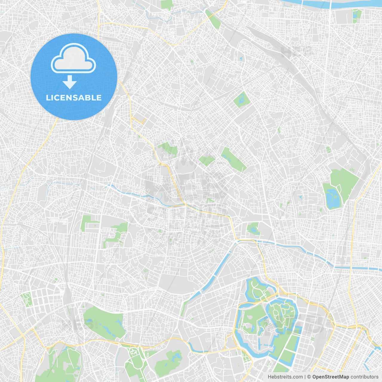 Printable map of Tokyo, Japan