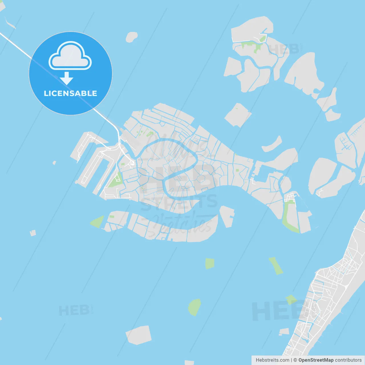 Printable map of Venice, Italy