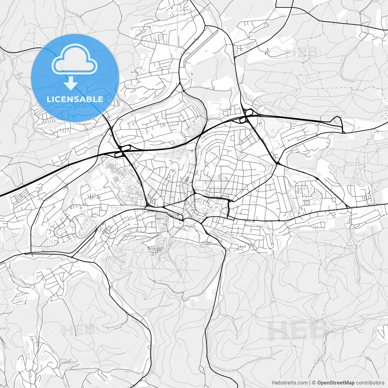 Vector PDF map of Iserlohn, Germany