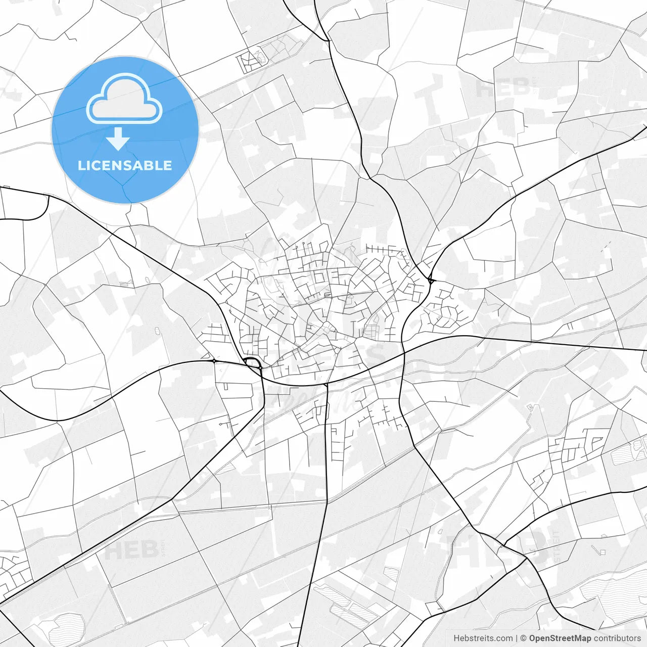 Vector PDF map of Delbruck, Germany
