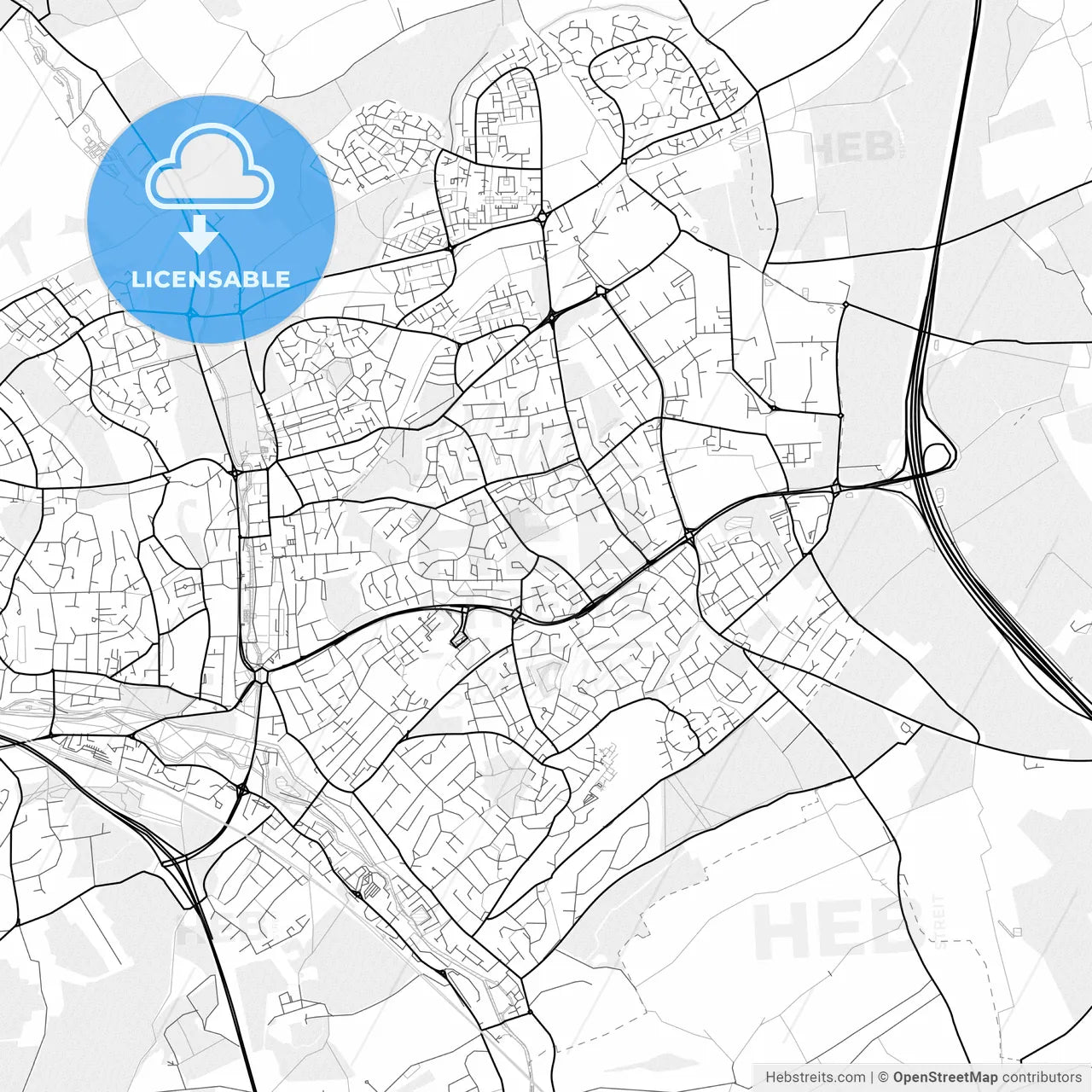 Vector PDF map of Hemel Hempstead, England