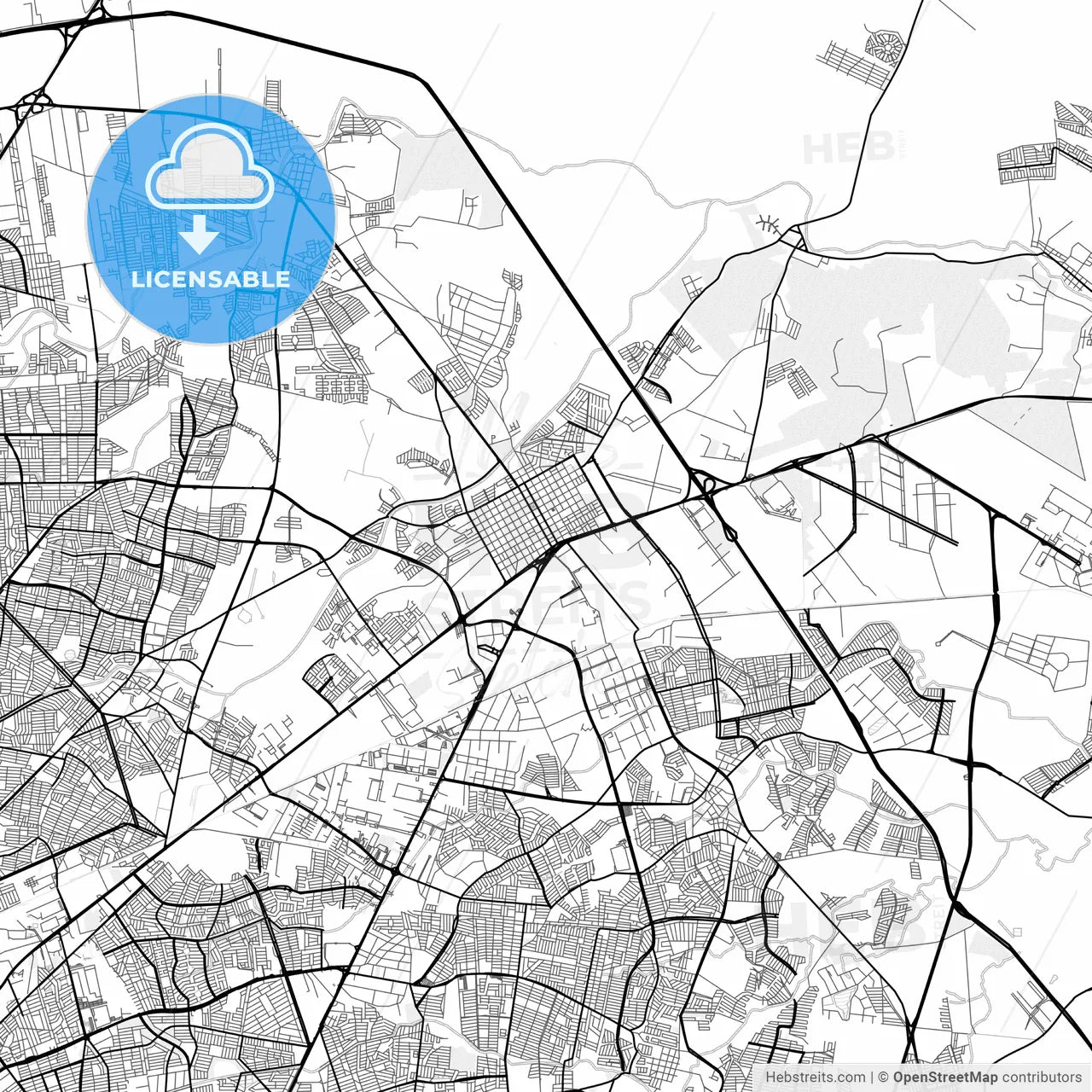 Vector PDF map of Ciudad Apodaca, Mexico
