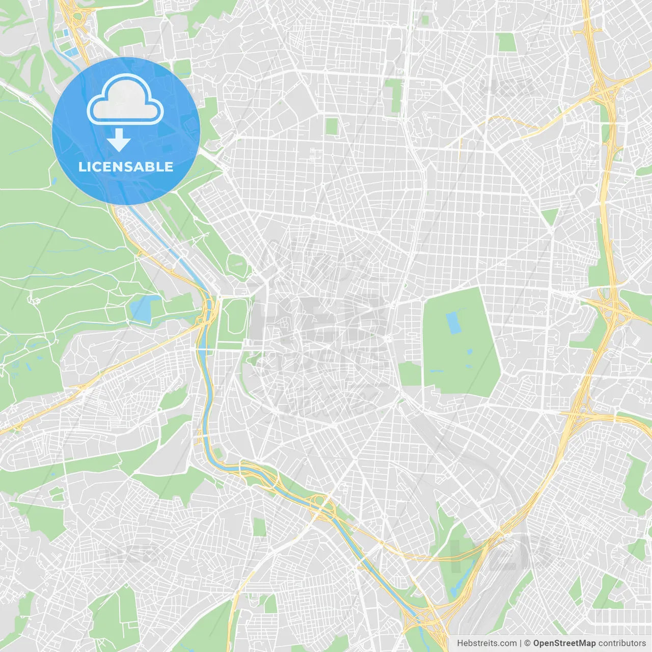 Printable map of Madrid, Spain