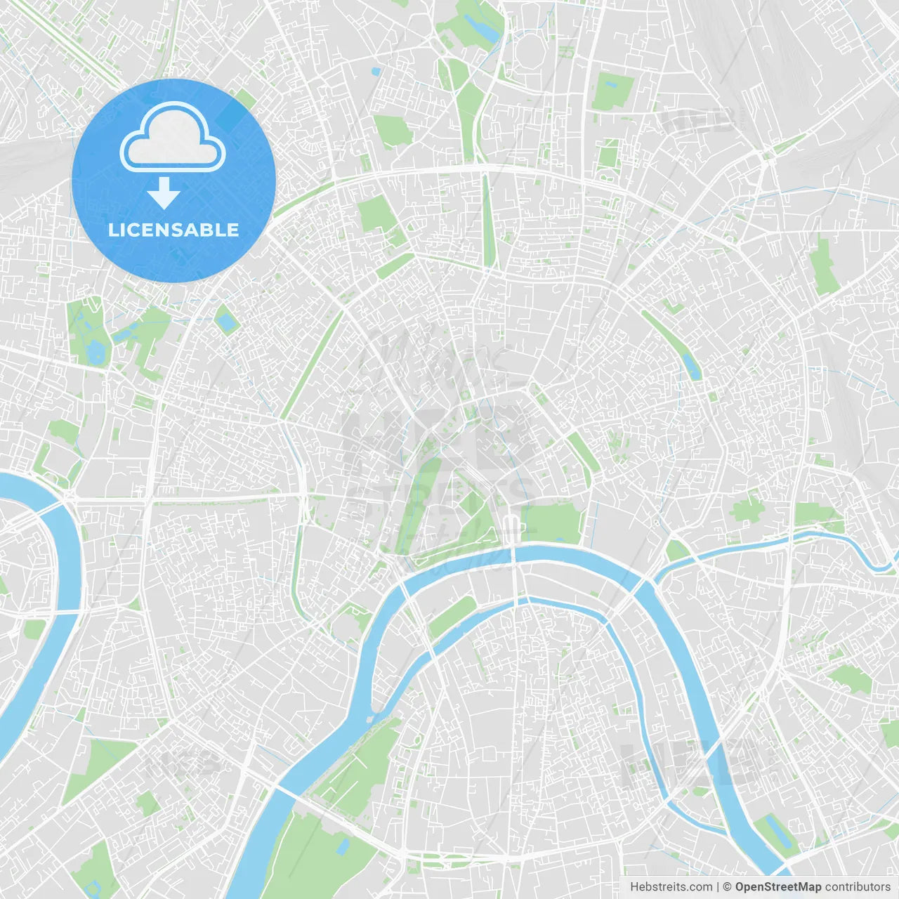 Printable map of Moscow, Russia