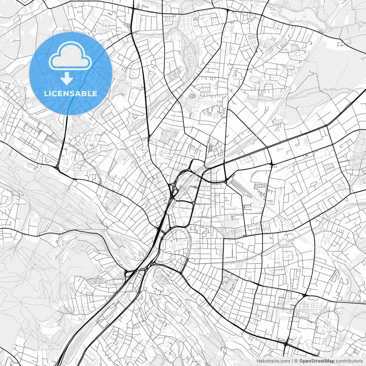 Vector PDF map of Bielefeld, Germany