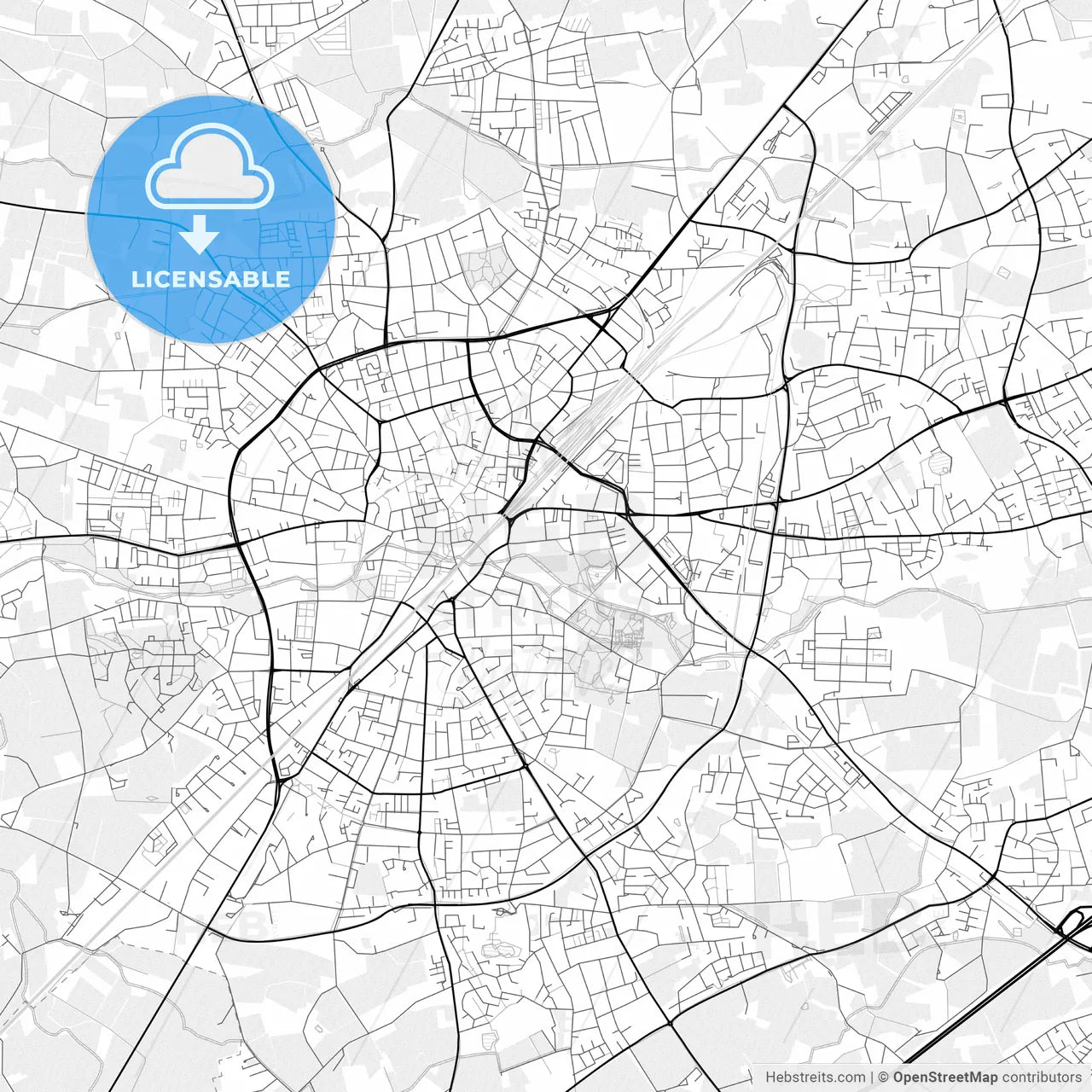 Vector PDF map of Gutersloh, Germany