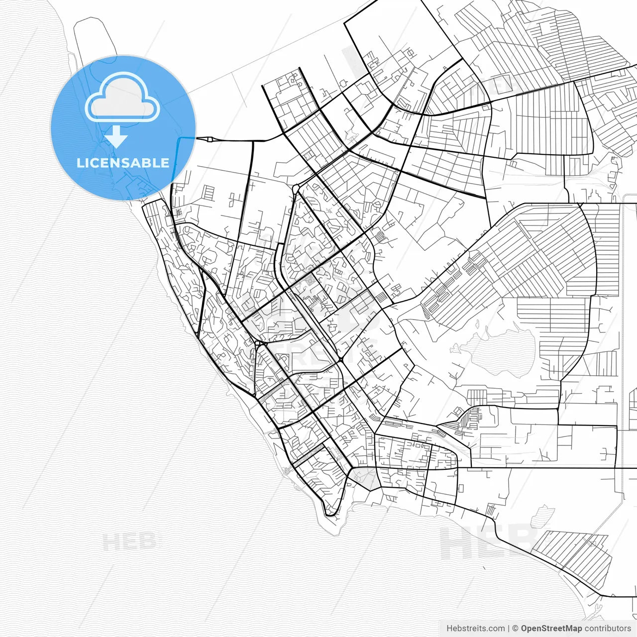 Vector PDF map of Aktau, Kazakhstan