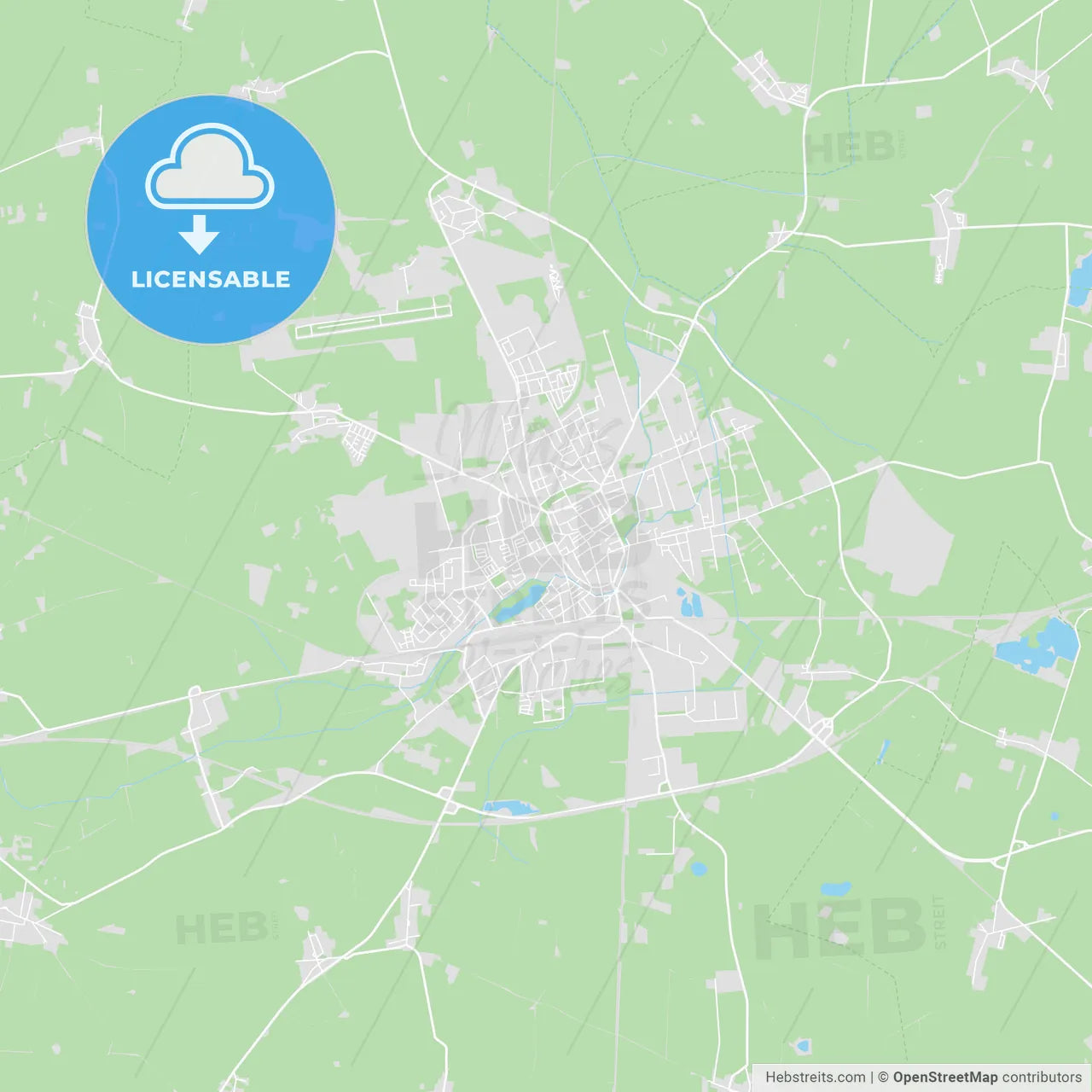 Stendal, Germany printable street map