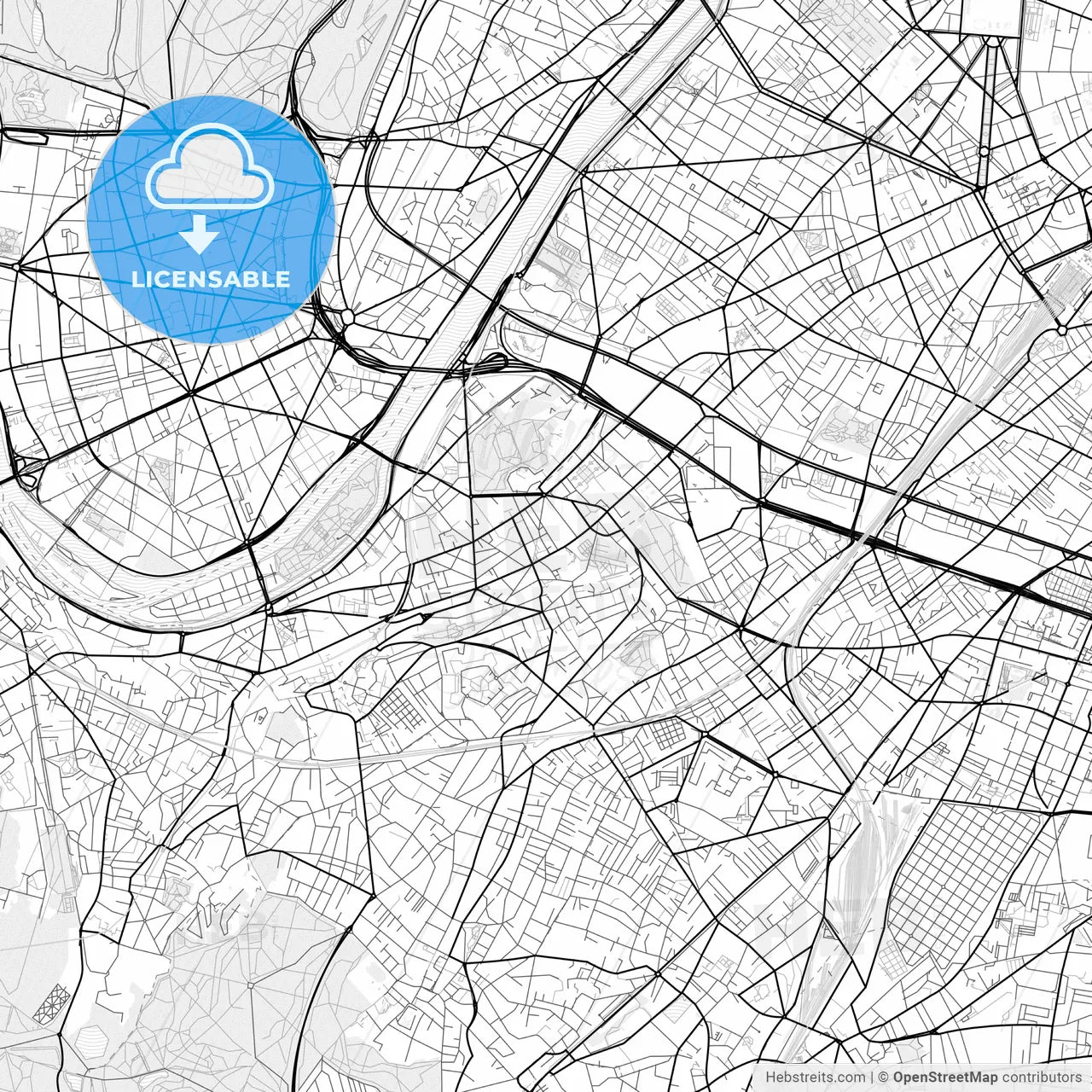 Vector PDF map of Issy-les-Moulineaux, France