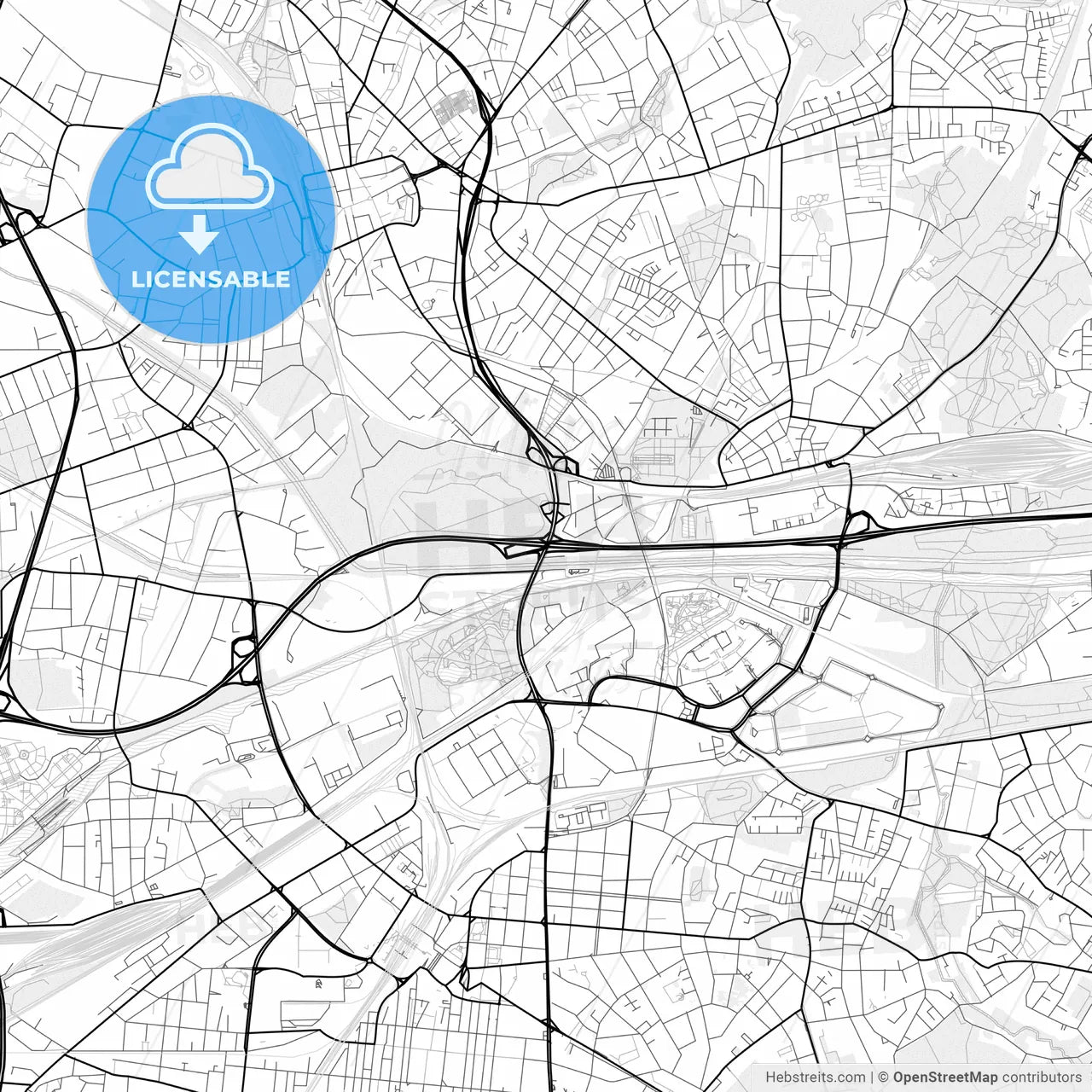 Vector PDF map of Oberhausen, Germany