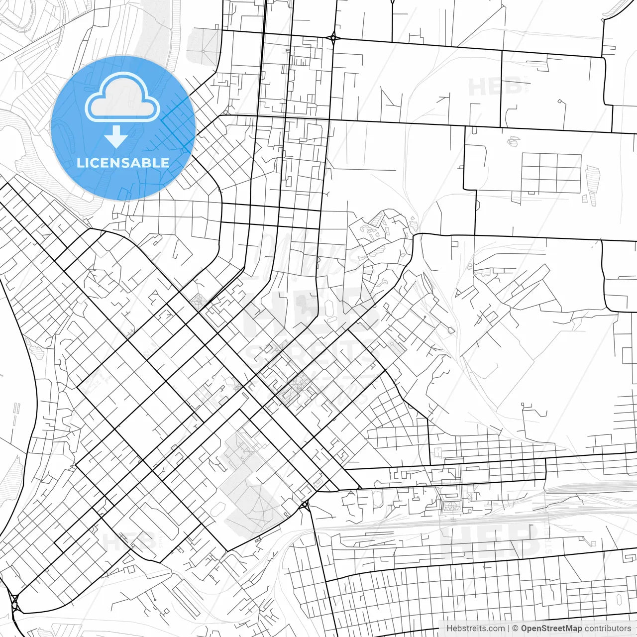 Vector PDF map of Petropavl, Kazakhstan