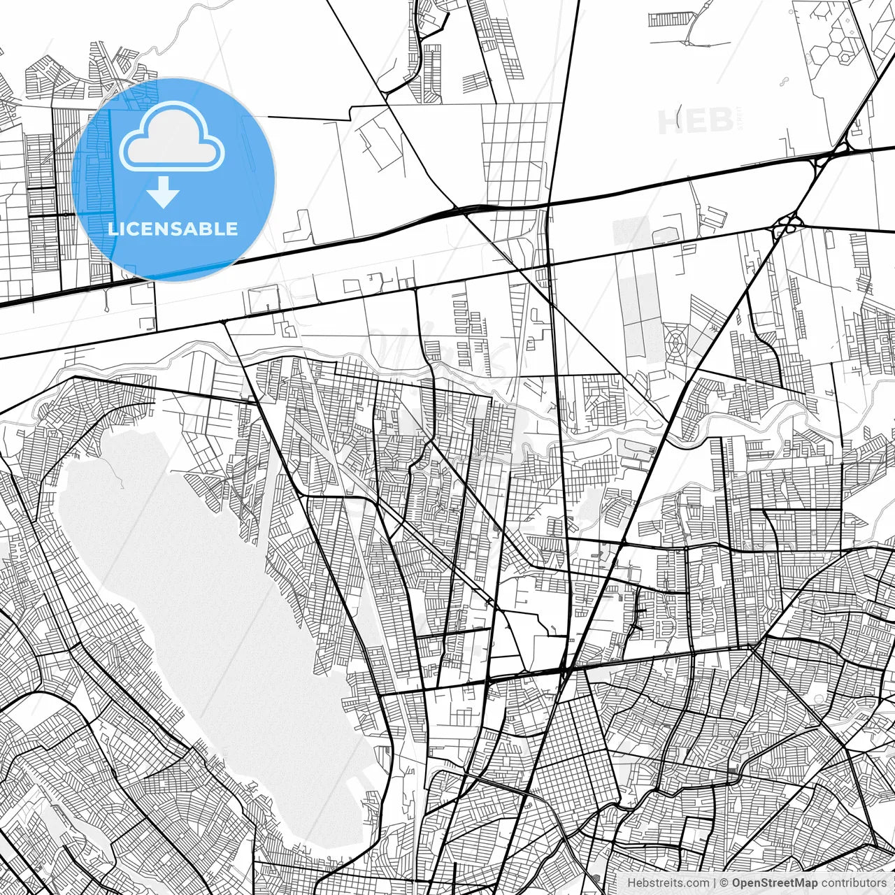 Vector PDF map of General Escobedo, Mexico
