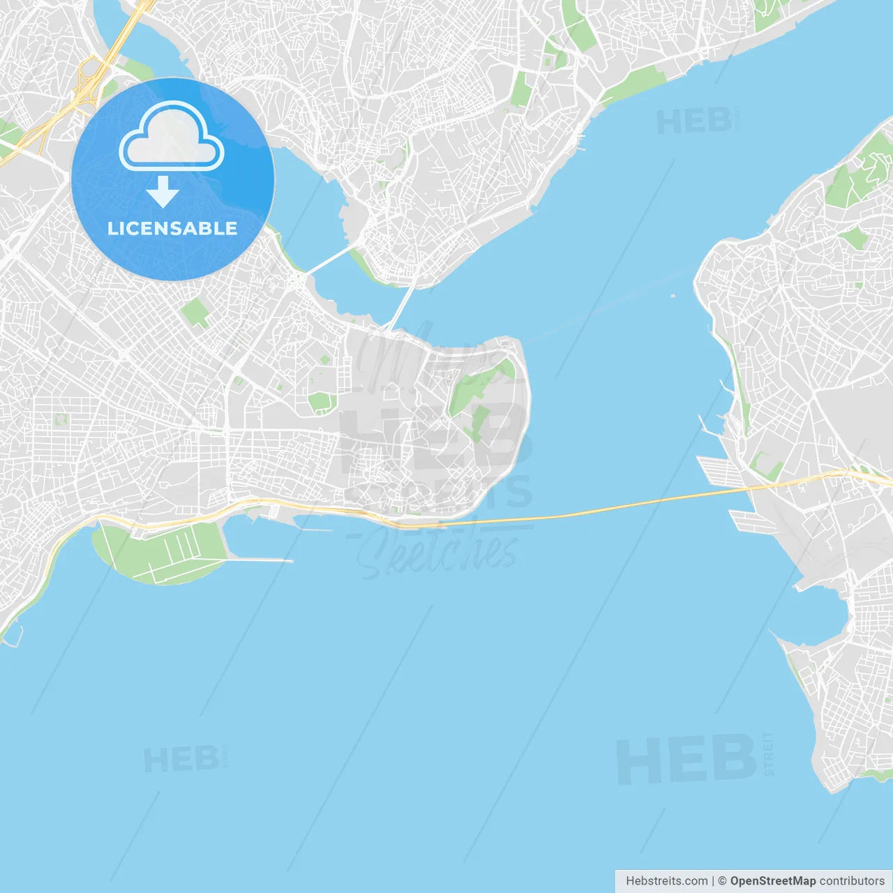 Printable map of Istanbul, Turkey