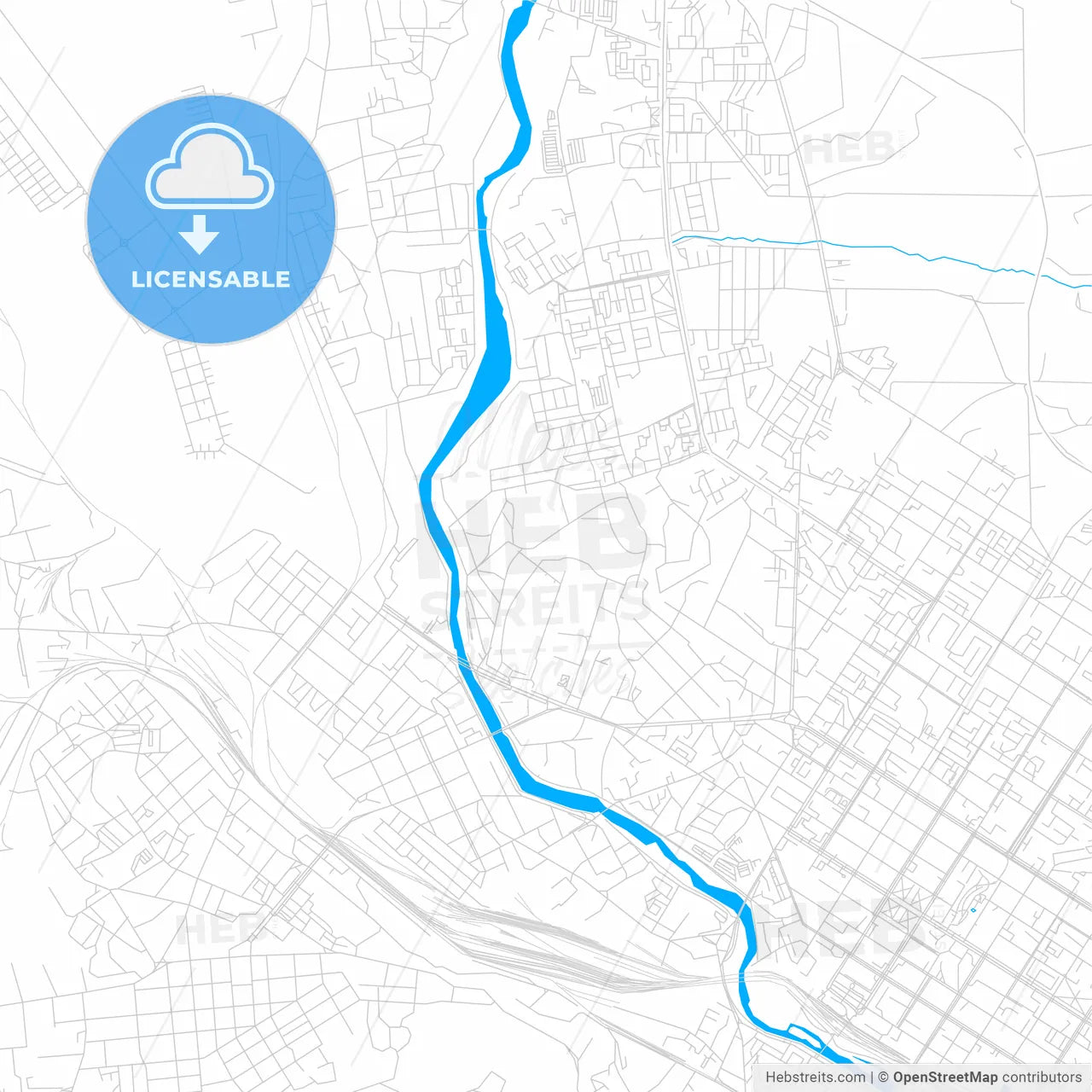 Chita, Russia bright two-toned vector map