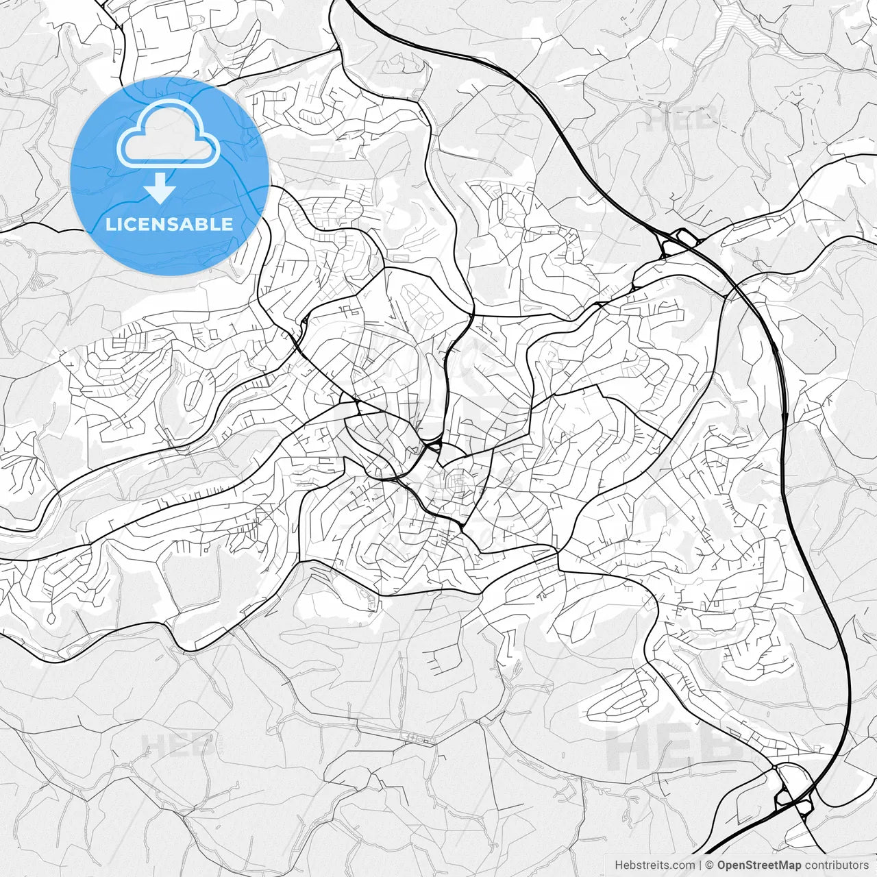 Vector PDF map of Ludenscheid, Germany