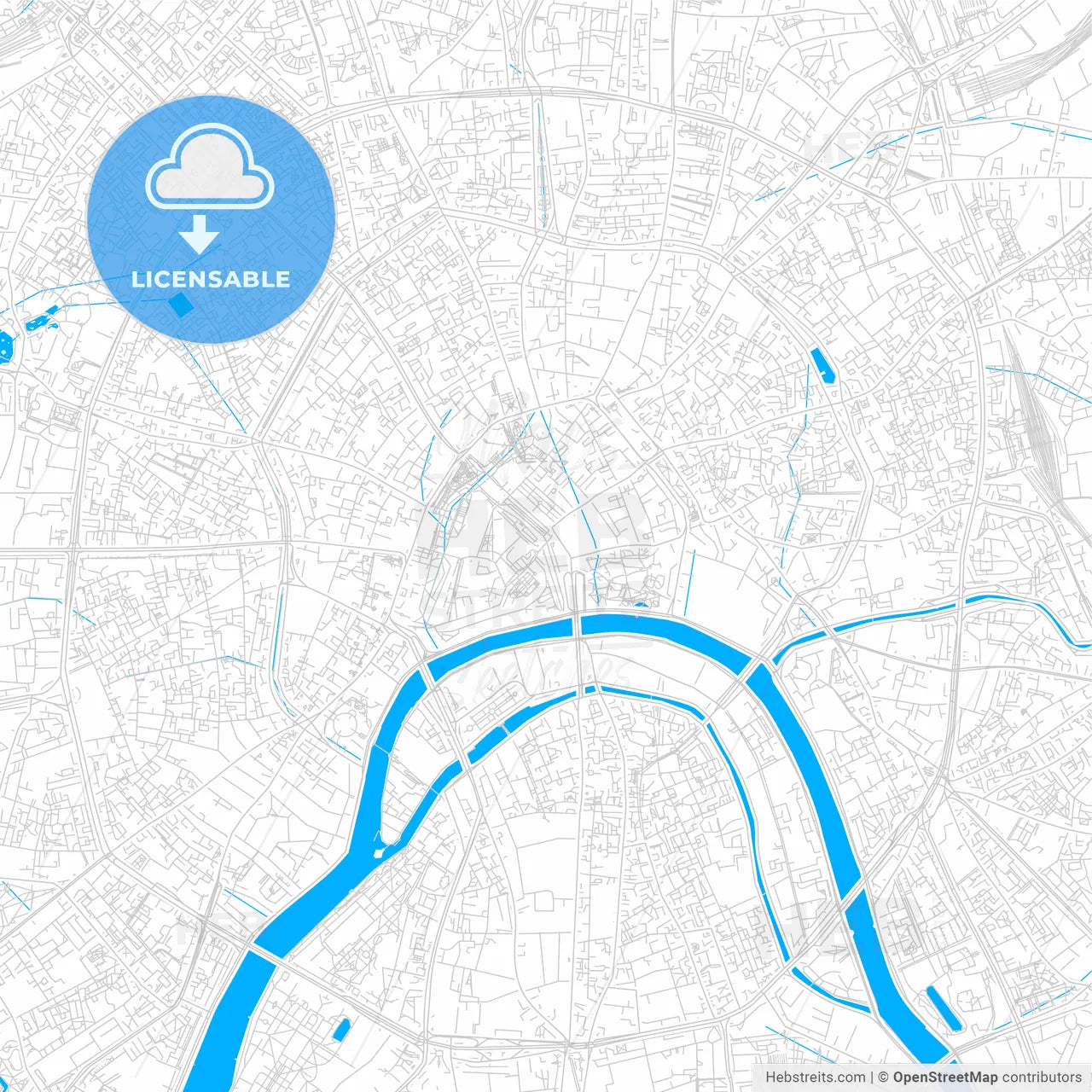 Moscow, Russia bright two-toned vector map