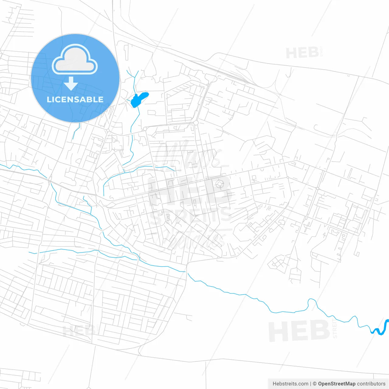 Elista, Russia bright two-toned vector map