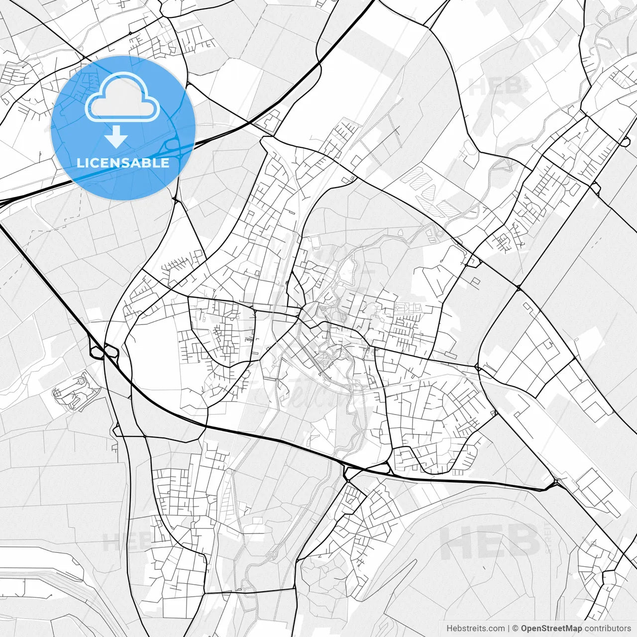 Vector PDF map of Grevenbroich, Germany