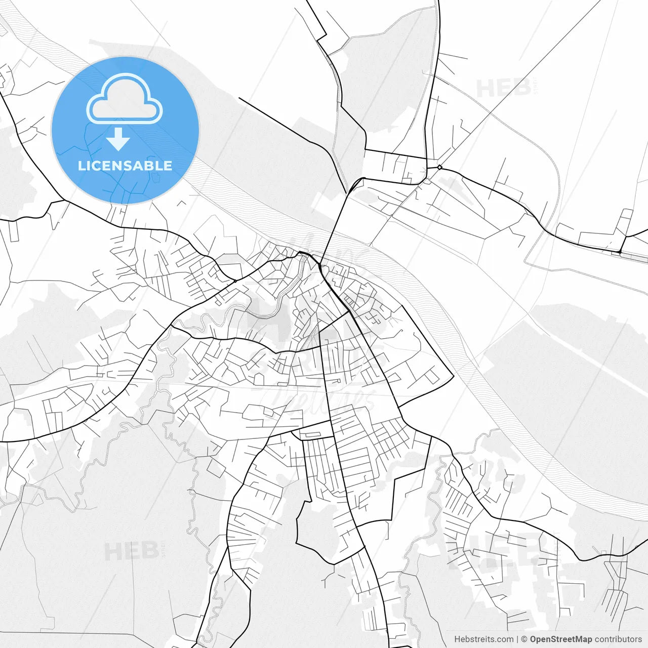 Vector PDF map of Brčko, Bosnia and Herzegovina