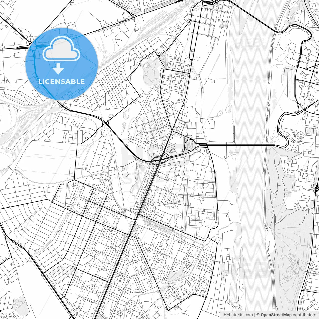 Vector PDF map of Nizhny Novgorod, Russia