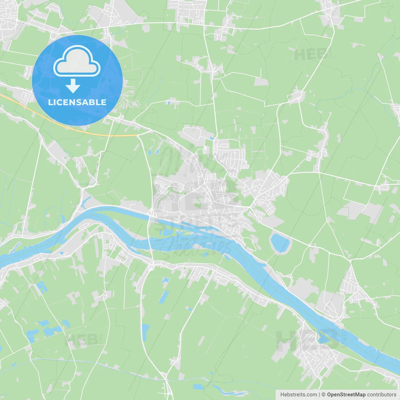 Geesthacht, Germany printable street map