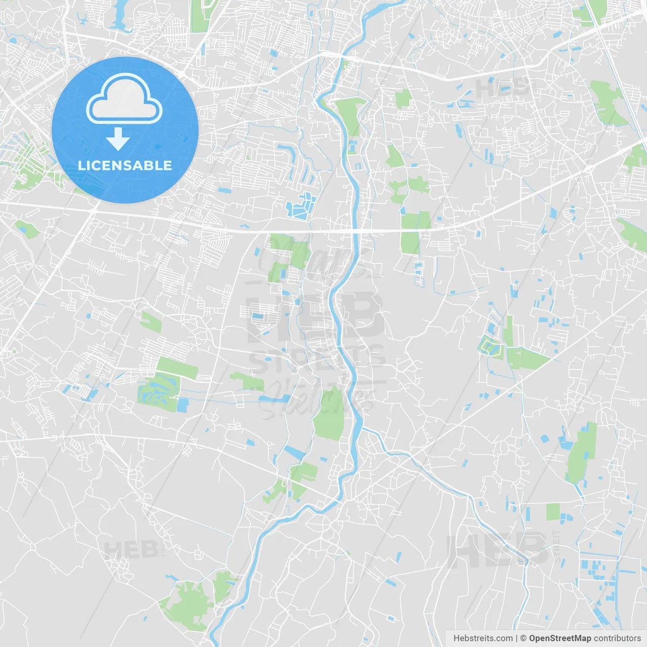 Printable map of Chiang Mai, Thailand
