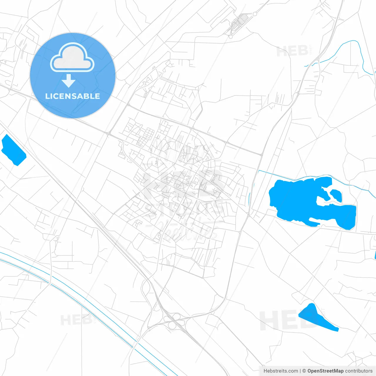 Velika Gorica, Croatia bright two-toned vector map