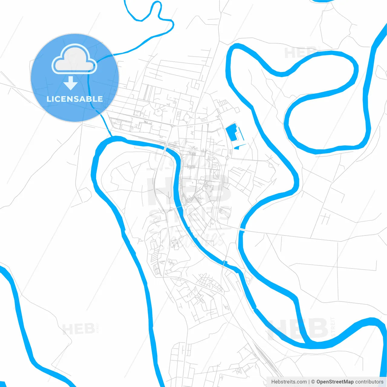 Sisak , Croatia bright two-toned vector map