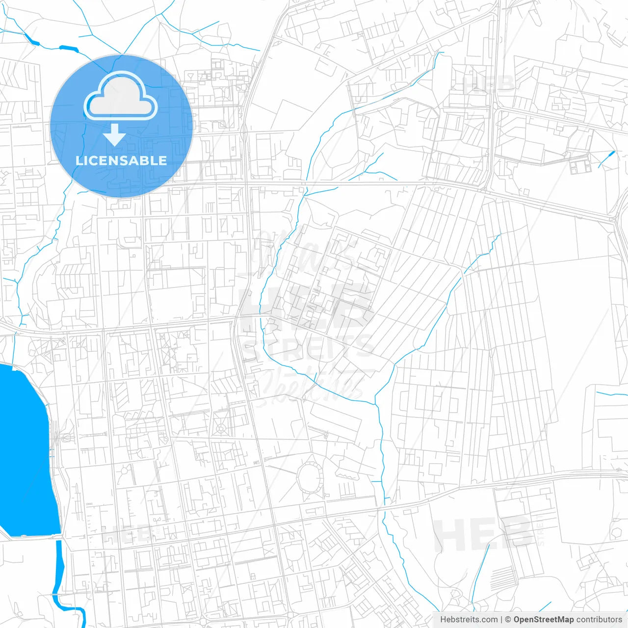 Izhevsk, Russia bright two-toned vector map