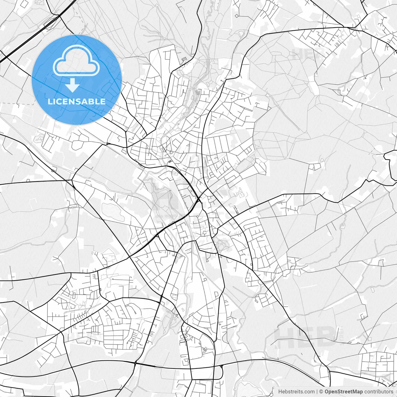 Vector PDF map of Bad Salzuflen, Germany