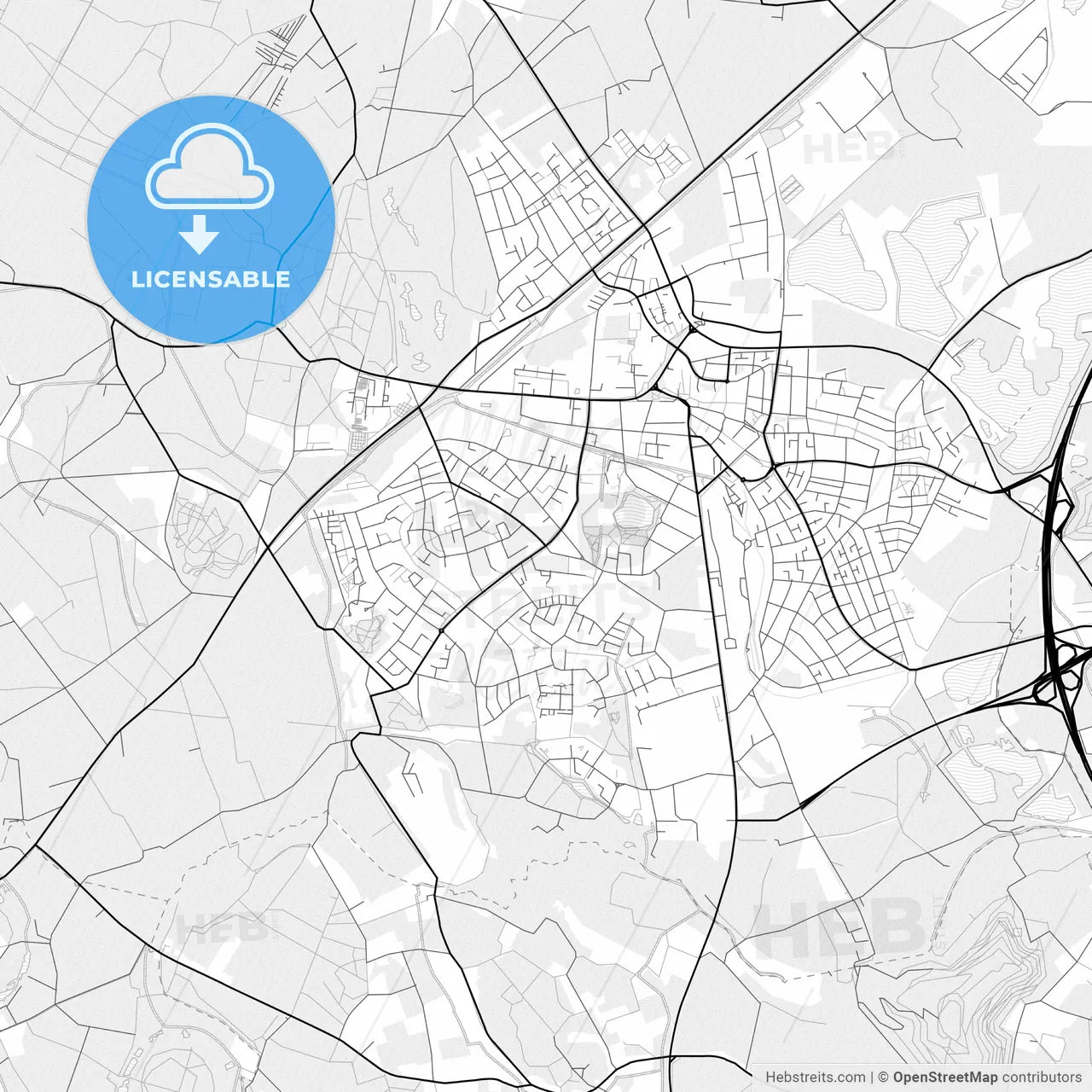 Vector PDF map of Kamp-Lintfort, Germany