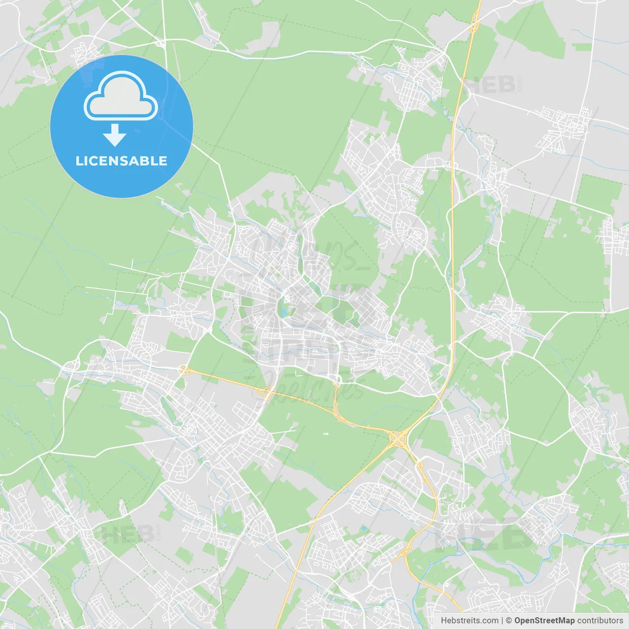 Bad Homburg vor der Hohe, Germany printable street map