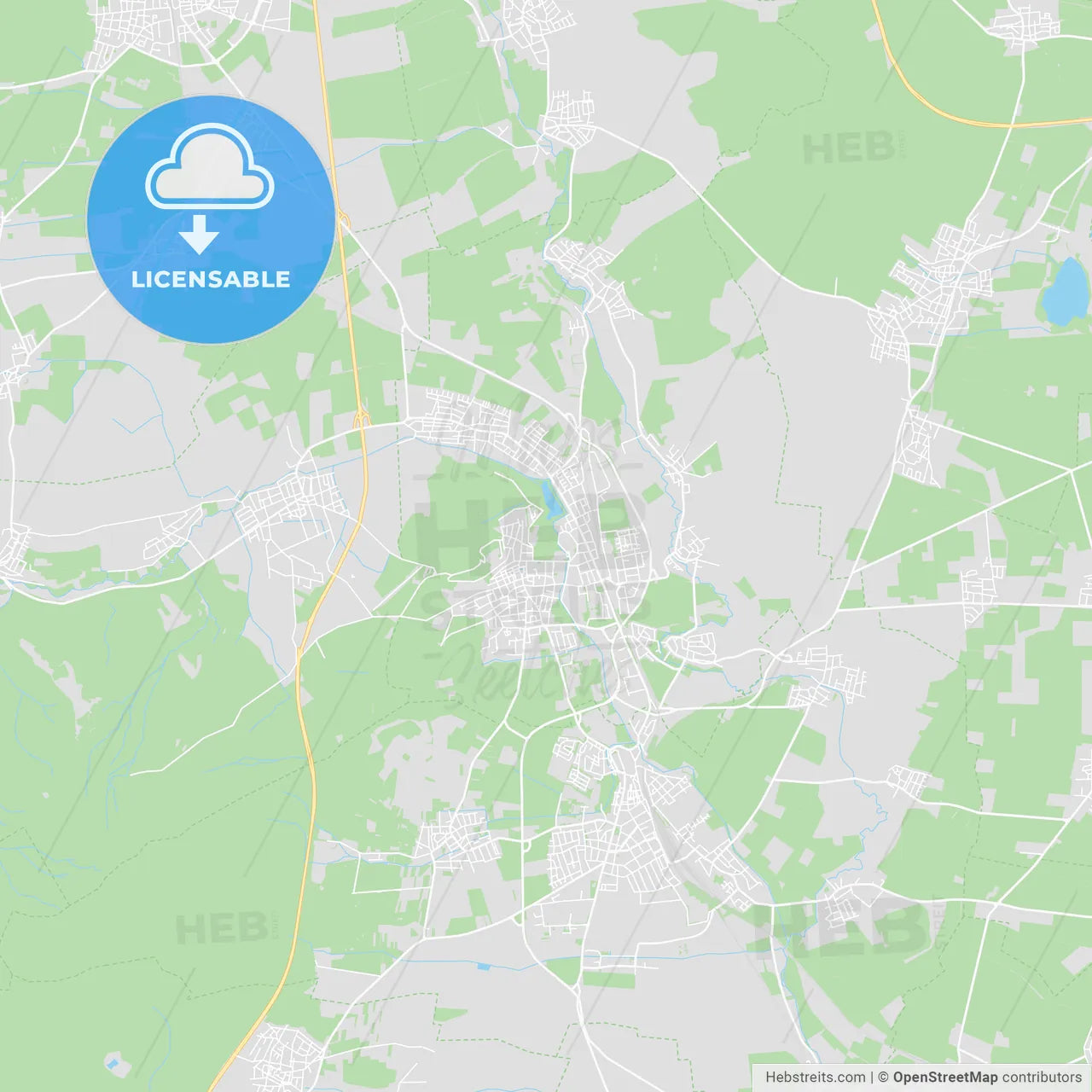 Bad Nauheim, Germany printable street map