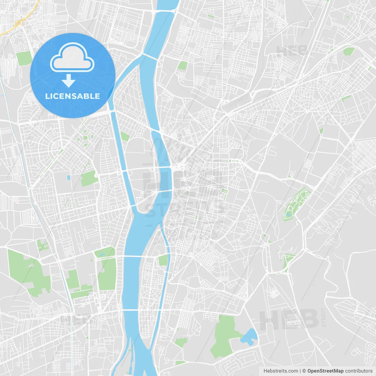 Printable map of Cairo, Egypt