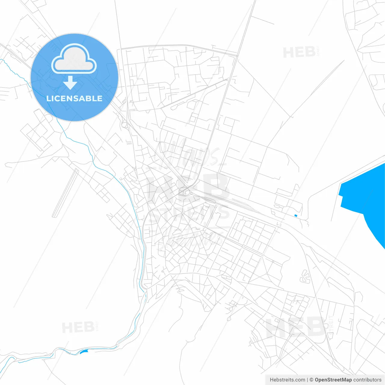 Vratsa, Bulgaria bright two-toned vector map