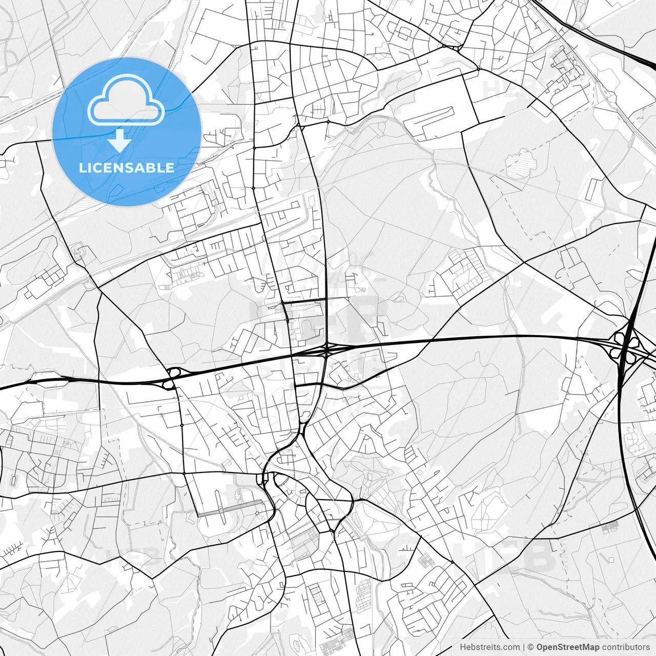 Vector PDF map of Castrop-Rauxel, Germany