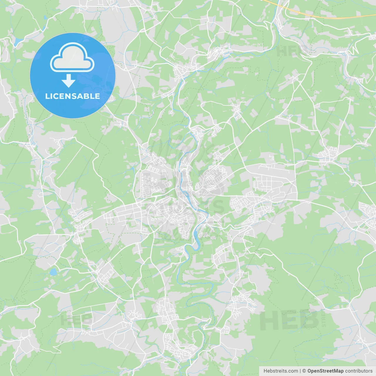 Schwabisch Hall, Germany printable street map