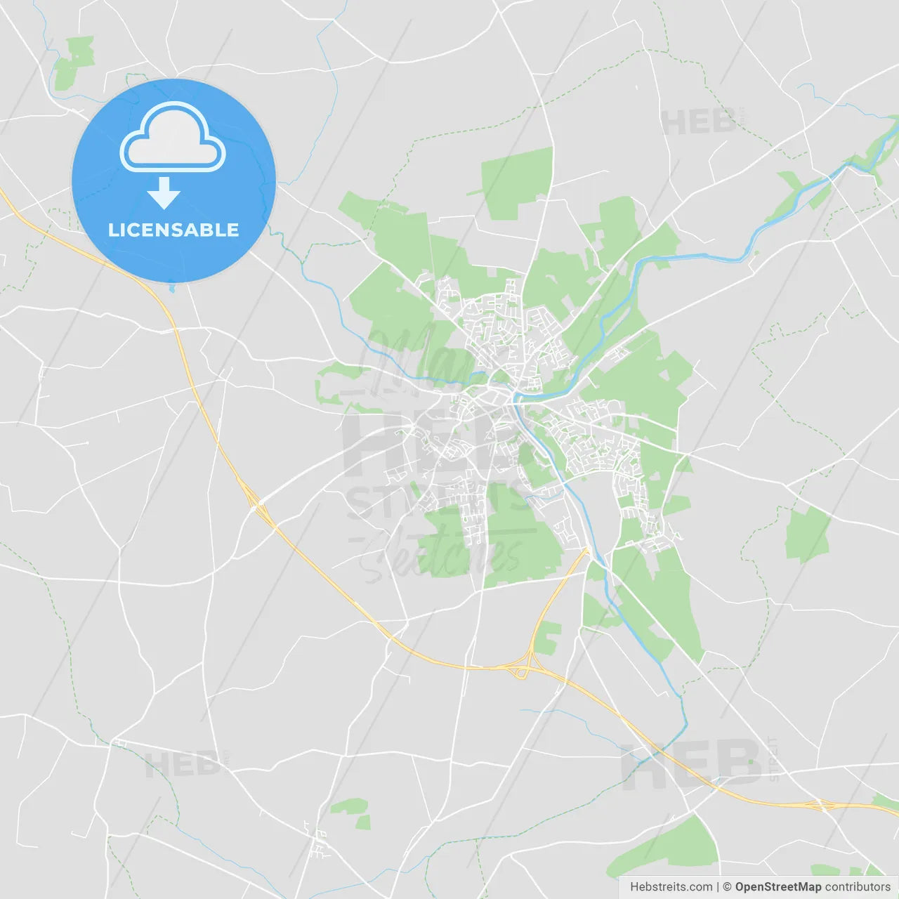 Navan, Ireland printable street map